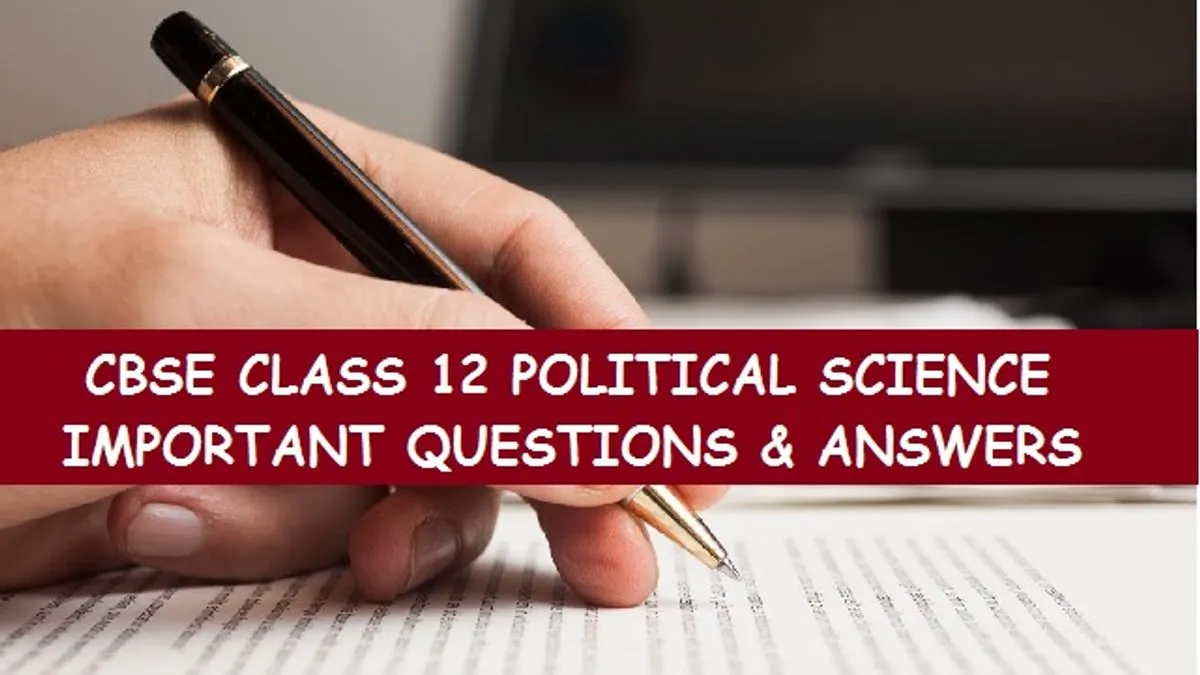 CBSE 12th Political Science Board Exam 2020 Check Chapter Wise